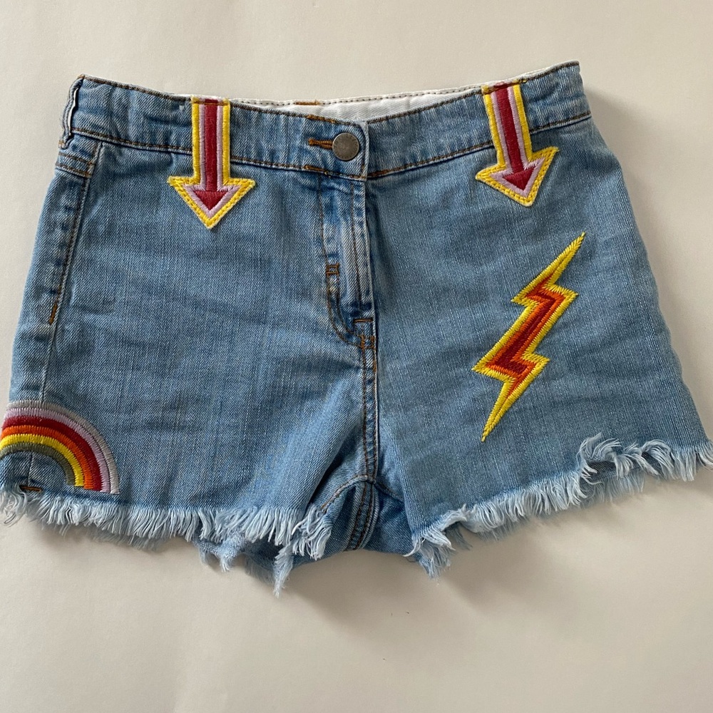 STELLA MCCARTNEY Girls Embroidered Denim Shorts